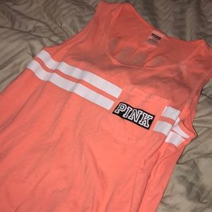 PINK Orange tank with stripes
